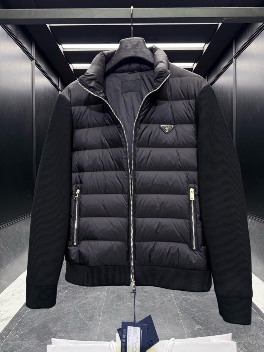 Veste hybride matelassée noire pour homme