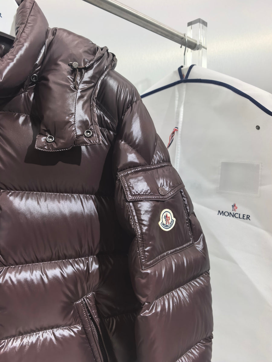 Doudoune bordeaux brillante pour homme