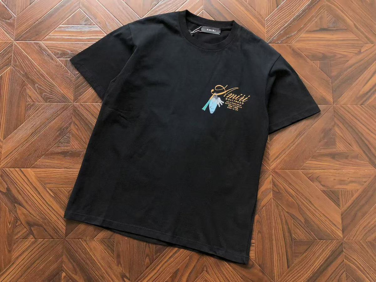T-shirt noir imprimé pour homme