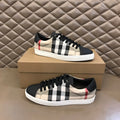 Baskets basses à carreaux beiges pour homme