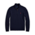 Pull bleu marine torsadé zippé – RALPH LAUREN