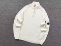 Pull demi-zip blanc pour homme
