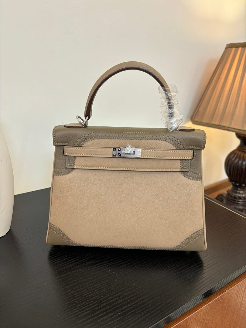 Sac à main beige à anse pour femme
