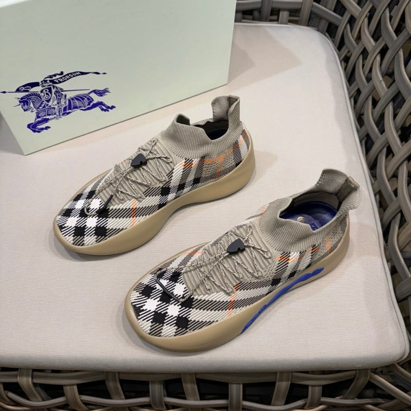 Baskets à carreaux beiges pour homme