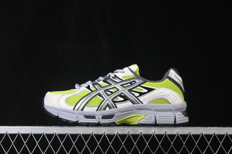 Baskets running jaune fluo et grises pour homme