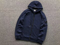Sweat zippé à capuche bleu marine pour homme