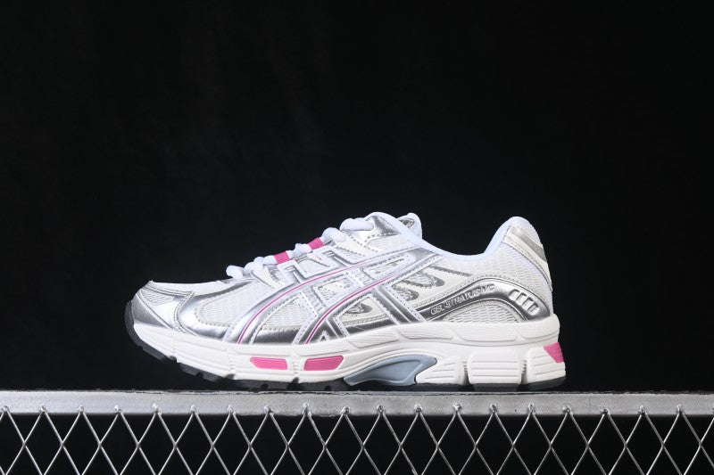 Baskets running blanches à détails roses pour homme