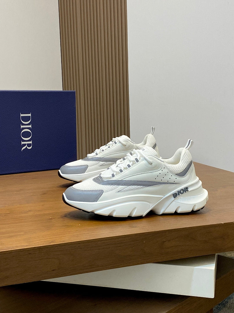 Baskets basses blanches et grises pour homme