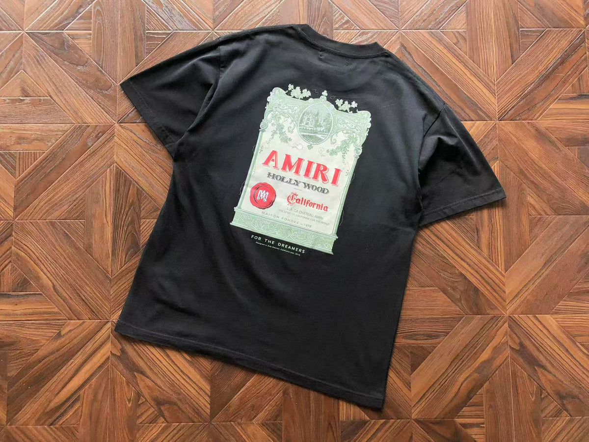 T-shirt noir à étiquette pour homme