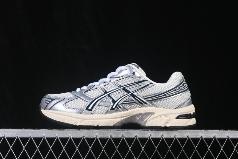 Baskets running argentées et crème pour homme