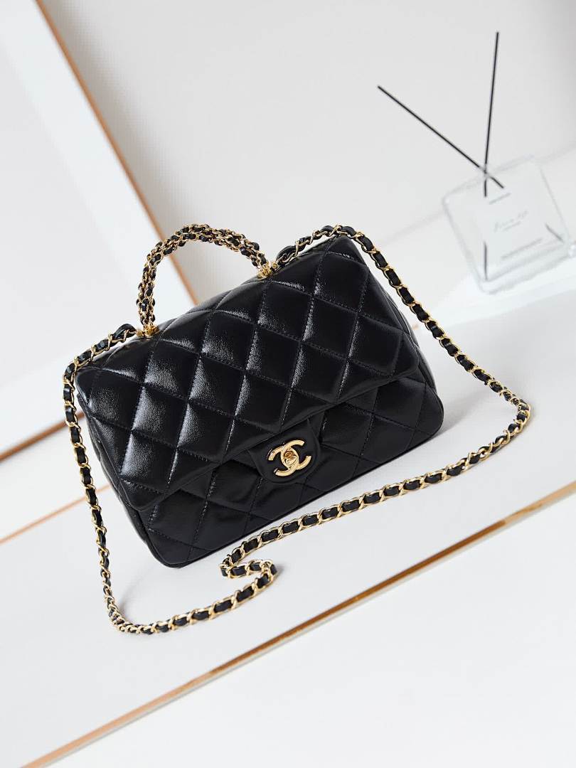 Sac matelassé noir à chaîne pour femme