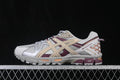 Baskets running argentées et bordeaux pour homme