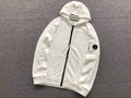 Sweat zippé à capuche blanc pour homme